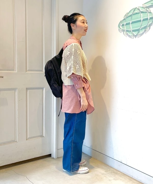 おのすさんの「BEAMS WOMEN｜BEAMS BOY / ポリエステルリネン ビッグ シャツワンピース」を使ったコーディネート