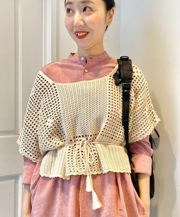 おのすさんの「BEAMS WOMEN｜BEAMS BOY / ポリエステルリネン ビッグ シャツワンピース」を使ったコーディネート