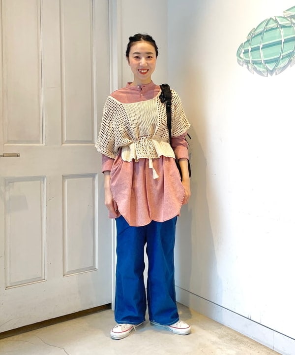 おのすさんの「BEAMS WOMEN｜BEAMS BOY / ポリエステルリネン ビッグ シャツワンピース」を使ったコーディネート