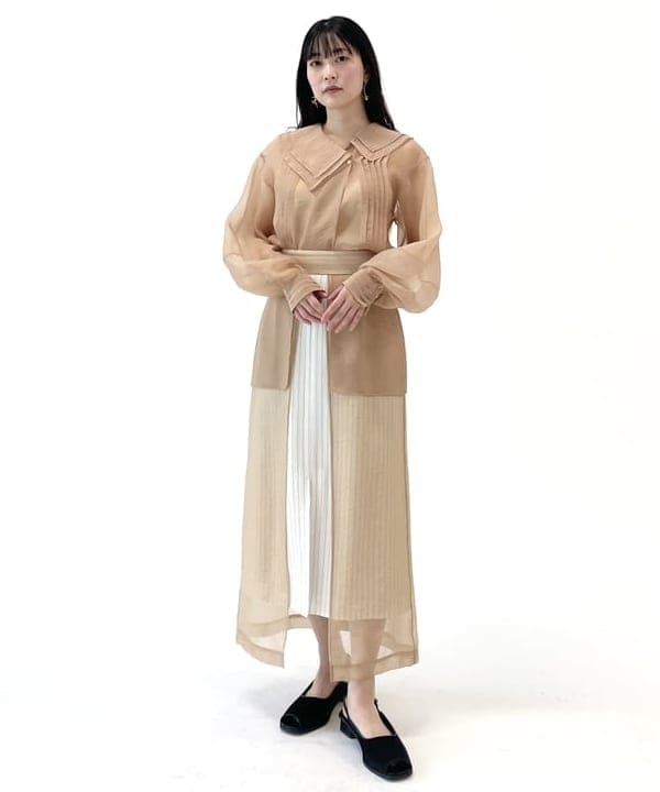 pinさんの「BEAMS WOMEN｜RBS / シアー レイヤー ストライプ スカート」を使ったコーディネート