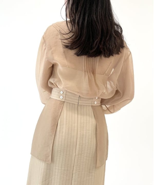 pinさんの「BEAMS WOMEN｜RBS / シアー レイヤー ストライプ スカート」を使ったコーディネート