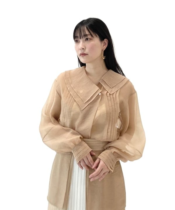 pinさんの「BEAMS WOMEN｜RBS / シアー レイヤー ストライプ スカート」を使ったコーディネート
