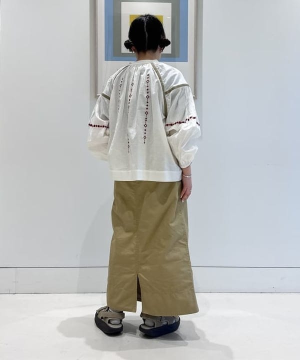 ナガオカ サキさんの「BEAMS WOMEN｜【別注】Healthknit / ワッフル ボーダー Tシャツ」を使ったコーディネート