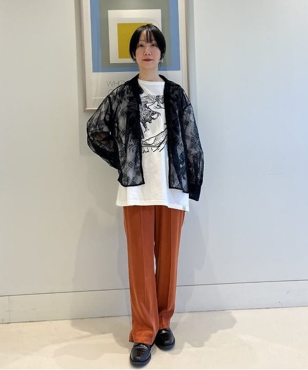 にしだてさんの「BEAMS WOMEN｜maturely / Fibril Satin Pants」を使ったコーディネート