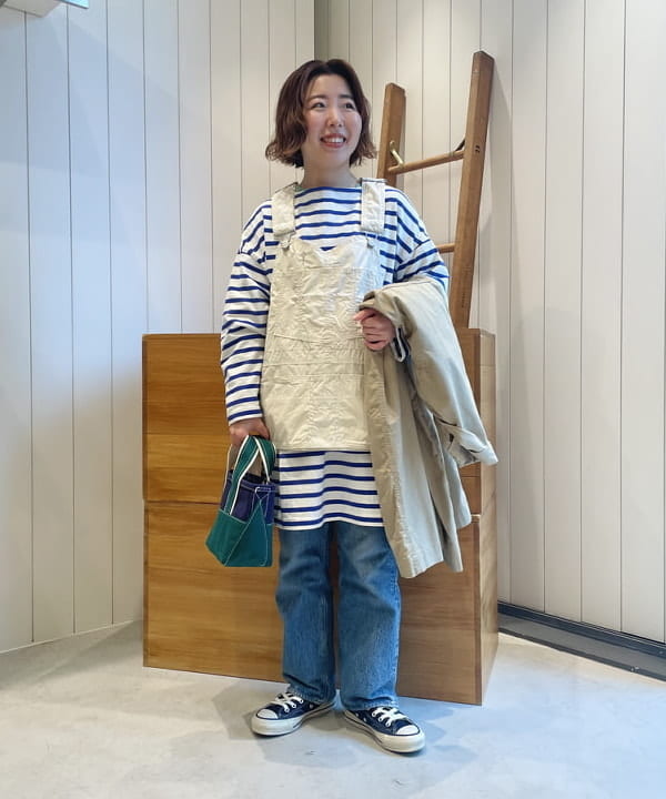 【美品】BEAMSBOYタイプライターオーバーオールベスト　アイボリー BEAMS BOY（ビームスボーイ）の「BEAMS BOY / タイプライター