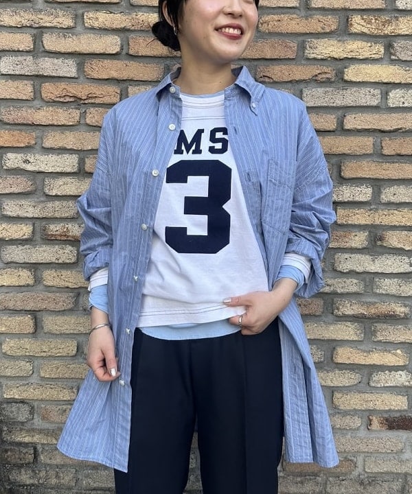 ナガオカ サキさんの「BEAMS WOMEN｜BEAMS BOY / ポリエステル ウール シンチ バック スラックス」を使ったコーディネート