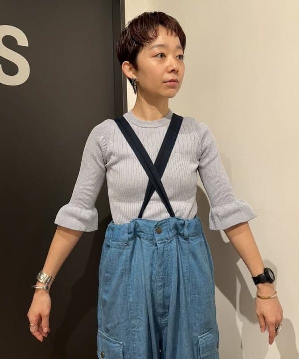矢野(青木)優香さんの「BEAMS WOMEN｜maturely / Rame Frill Rib 5Sleeves」を使ったコーディネート
