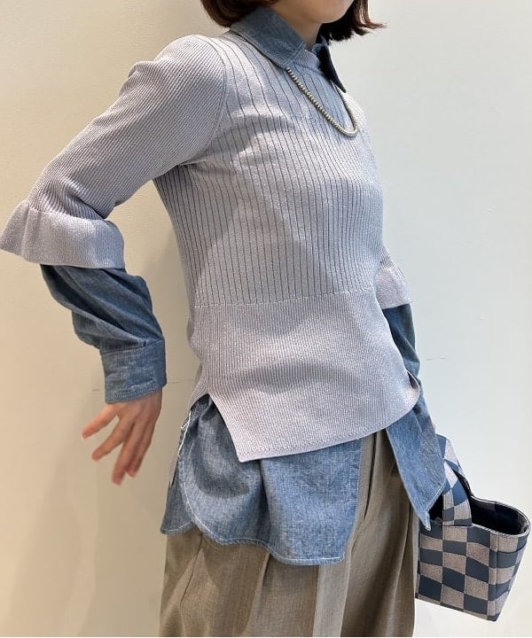 ando naoさんの「BEAMS WOMEN｜【別注】BUZZ RICKSON'S / シャンブレー ロングスリーブ シャツ」を使ったコーディネート