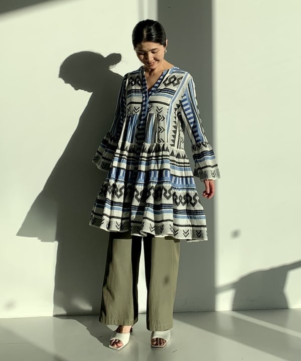 松元 晴佳さんの「BEAMS WOMEN｜スクエアパフサンダル .M」を使ったコーディネート