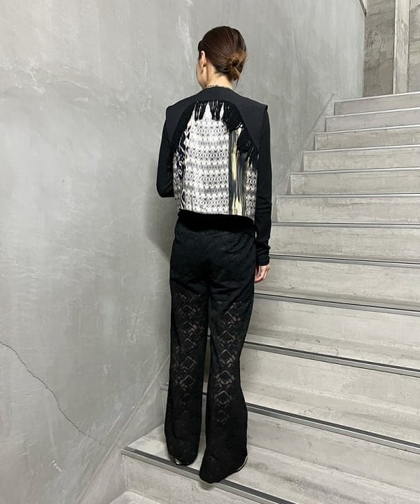 内山 美咲さんの「BEAMS WOMEN｜テレコ リブ クルーネック トップス」を使ったコーディネート