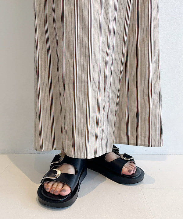 shibataさんの「BEAMS WOMEN｜Demi-Luxe BEAMS / リネン混 ストライプ シャツ」を使ったコーディネート