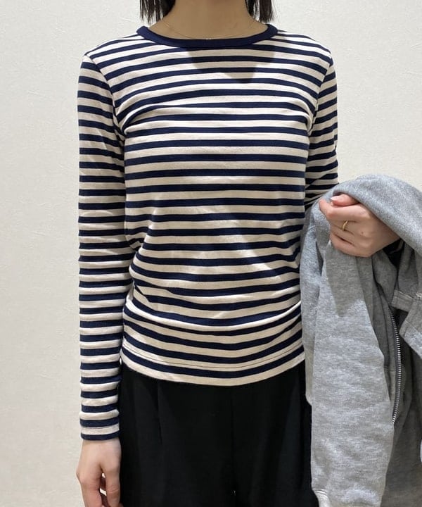 吉田 花さんの「BEAMS WOMEN｜BEAMS BOY / フライス 1cm ボーダー」を使ったコーディネート