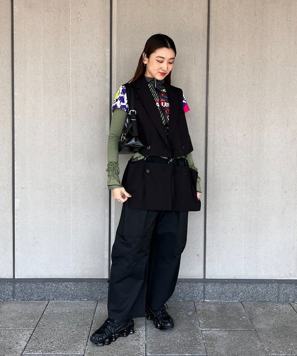 ちりこさんの「BEAMS WOMEN｜RBS / ベルテッド 2way ジレ」を使ったコーディネート