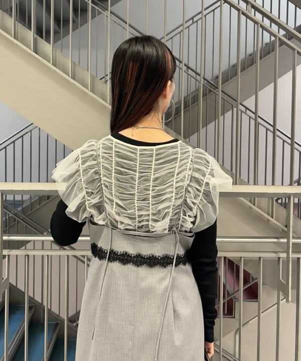 もえのさんの「BEAMS WOMEN｜テレコ リブ クルーネック トップス」を使ったコーディネート