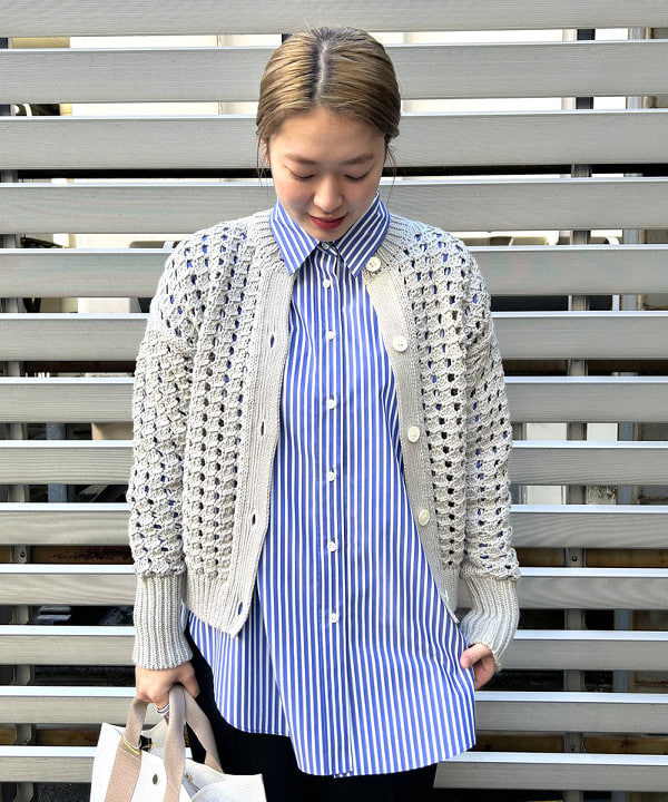 千田 静香さんの「BEAMS WOMEN｜VIOLAd’ORO / ジーノ メッシュ トートバッグ M」を使ったコーディネート