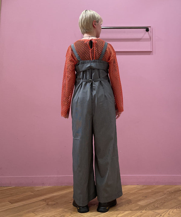 中江梨々香さんの「BEAMS WOMEN｜RayBEAMS / チェック ワイド サロペット」を使ったコーディネート