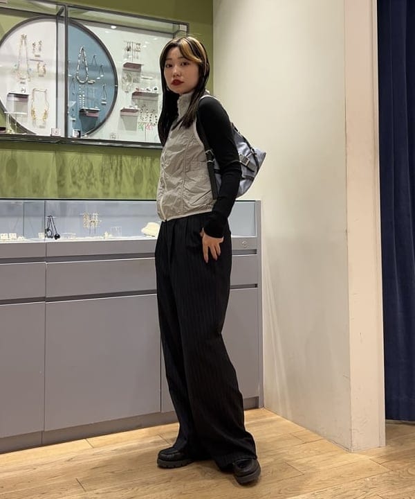 ayaneさんの「BEAMS WOMEN｜テレコ リブ クルーネック トップス」を使ったコーディネート