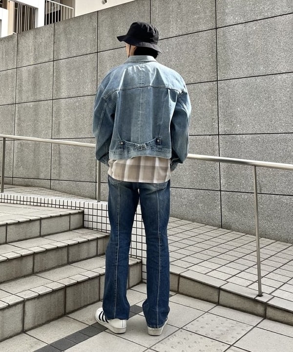 平柳 楓馬さんの「BEAMS WOMEN｜BEAMS / オンブレチェック オープンカラー シャツ」を使ったコーディネート