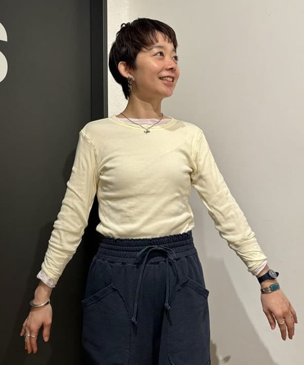矢野(青木)優香さんの「BEAMS WOMEN｜BEAMS BOY / リブ クルー 7分袖 カットソー」を使ったコーディネート