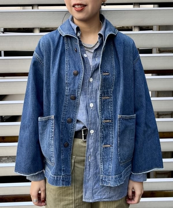 ミナミマリコさんの「BEAMS WOMEN｜BUZZ RICKSON'S × BEAMS BOY / 別注 ユーズド ダンガリー ジャンパー」を使ったコーディネート
