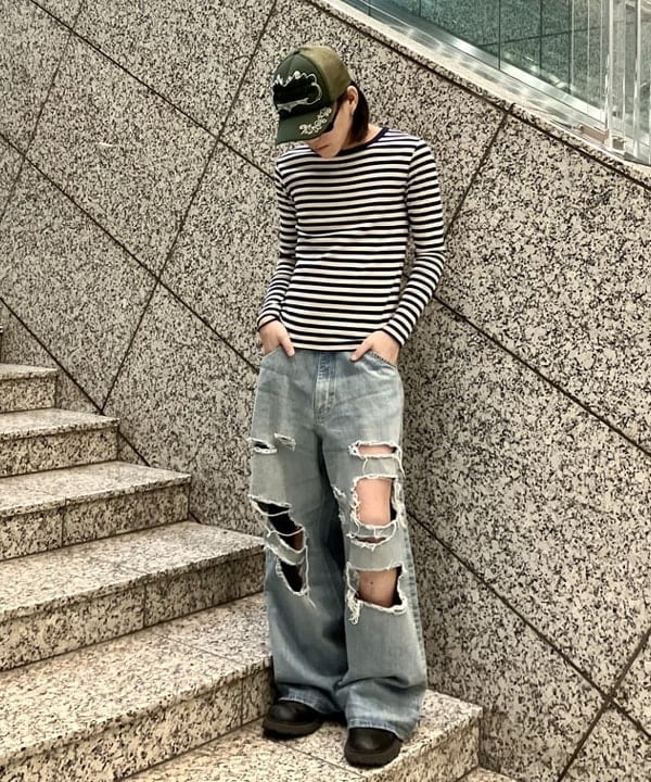 はるひむさんの「BEAMS WOMEN｜BEAMS BOY / フライス 1cm ボーダー」を使ったコーディネート