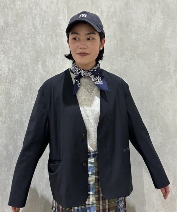 葵さんの「BEAMS WOMEN｜ブロード リブ クルーネック スウェット」を使ったコーディネート