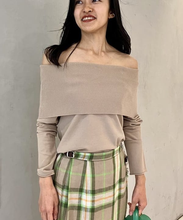 五十峯 さよさんの「BEAMS WOMEN｜CHRISTIAN VILLA &times; Demi-Luxe BEAMS / 別注 ストロー バニティーバッグ」を使ったコーディネート