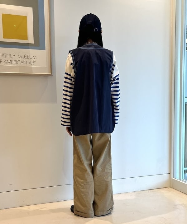 ミナミマリコさんの「BEAMS WOMEN｜ナバルボーダー ビッグ ボートネック カットソー」を使ったコーディネート