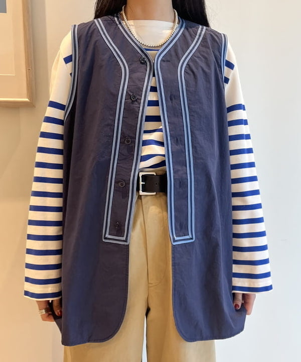 ミナミマリコさんの「BEAMS WOMEN｜ナバルボーダー ビッグ ボートネック カットソー」を使ったコーディネート