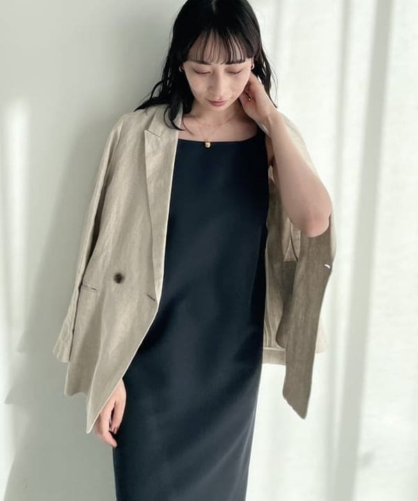 cammyさんの「BEAMS WOMEN｜Demi-Luxe BEAMS /  ダブル ブレスト リネン ジャケット」を使ったコーディネート