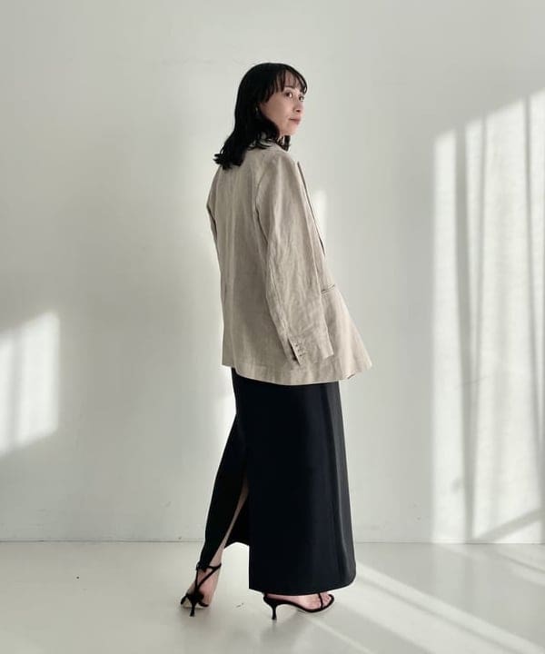 cammyさんの「BEAMS WOMEN｜Demi-Luxe BEAMS /  ダブル ブレスト リネン ジャケット」を使ったコーディネート
