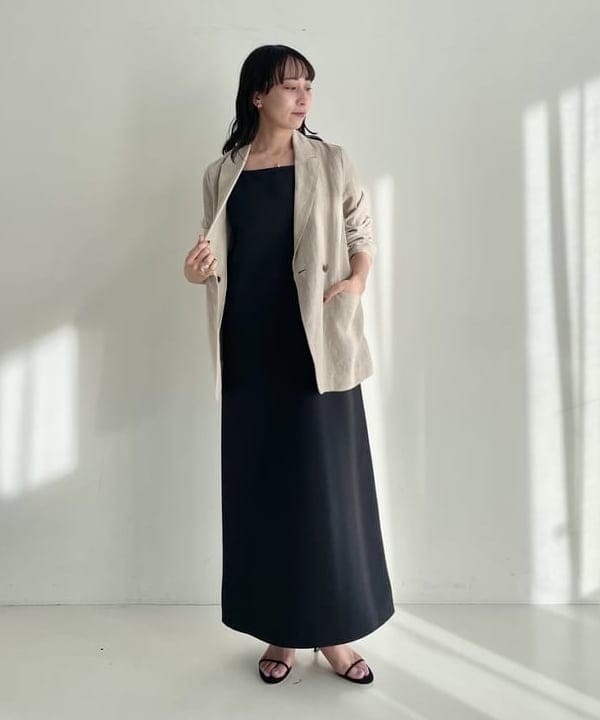 cammyさんの「BEAMS WOMEN｜Demi-Luxe BEAMS /  ダブル ブレスト リネン ジャケット」を使ったコーディネート