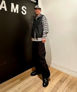 BEAMS（ビームス）ボーダーワッフル ポロスウェット（トップス