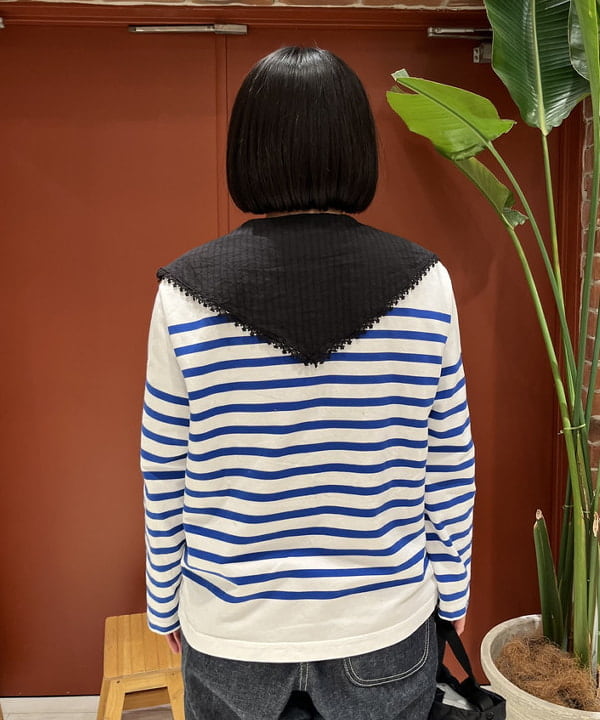 クロサワさんの「BEAMS WOMEN｜ナバルボーダー ビッグ ボートネック カットソー」を使ったコーディネート