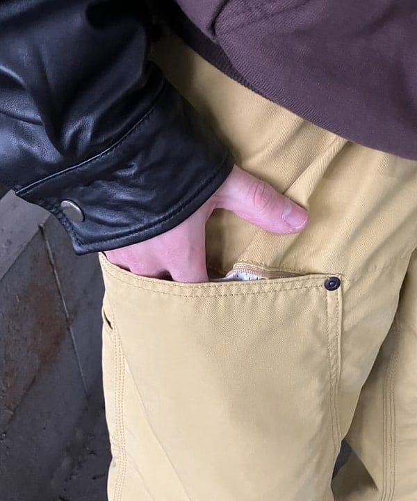 ホサカさんの「BEAMS WOMEN｜ワイドフィット 4ポケット レザー ブルゾン」を使ったコーディネート