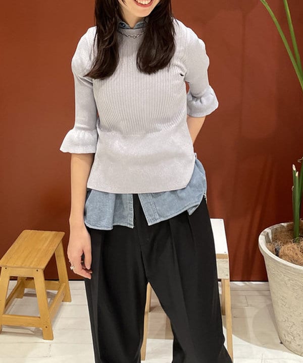 サカサイスズカさんの「BEAMS WOMEN｜maturely / Rame Frill Rib 5Sleeves」を使ったコーディネート