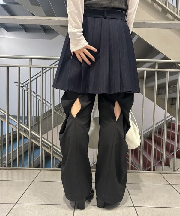 もえのさんの「BEAMS WOMEN｜テレコ リブ クルーネック トップス」を使ったコーディネート