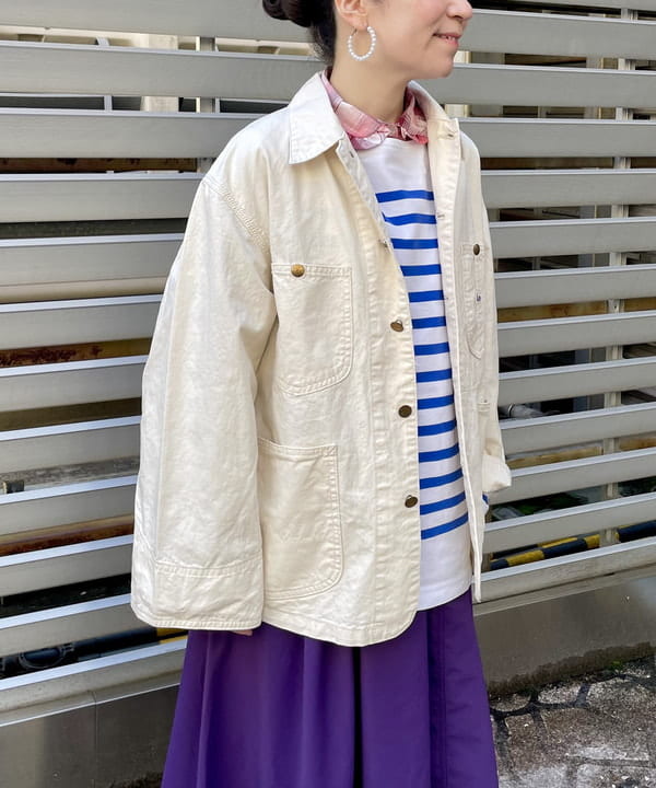 コウリキ　マミさんの「BEAMS WOMEN｜ナバルボーダー ビッグ ボートネック カットソー」を使ったコーディネート