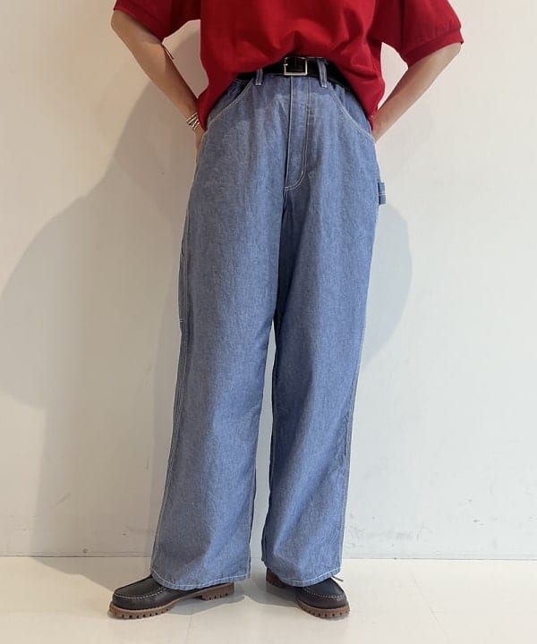 ミナミマリコさんの「BEAMS WOMEN｜BEAMS BOY / シャンブレー ペインター パンツ」を使ったコーディネート