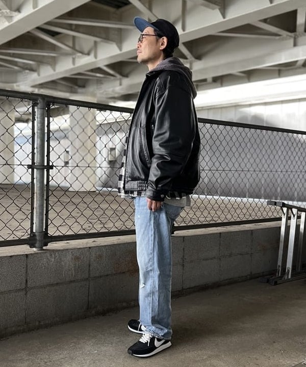 ザキサンさんの「BEAMS WOMEN｜レザー ブルゾン」を使ったコーディネート