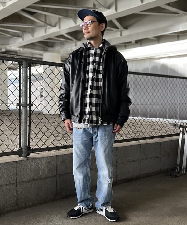 ザキサンさんの「BEAMS WOMEN｜レザー ブルゾン」を使ったコーディネート