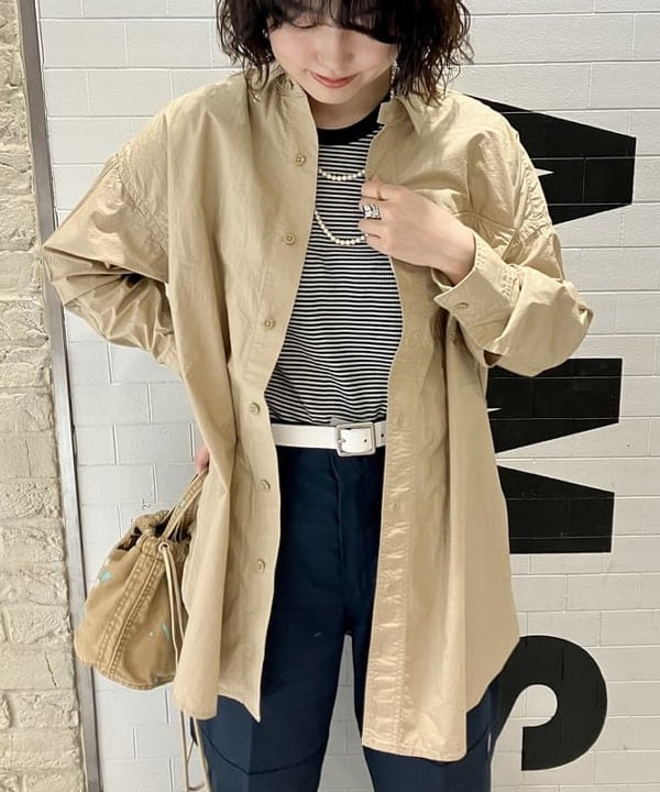 小原 もこさんの「BEAMS WOMEN｜【別注】Healthknit / ワッフル ボーダー Tシャツ」を使ったコーディネート