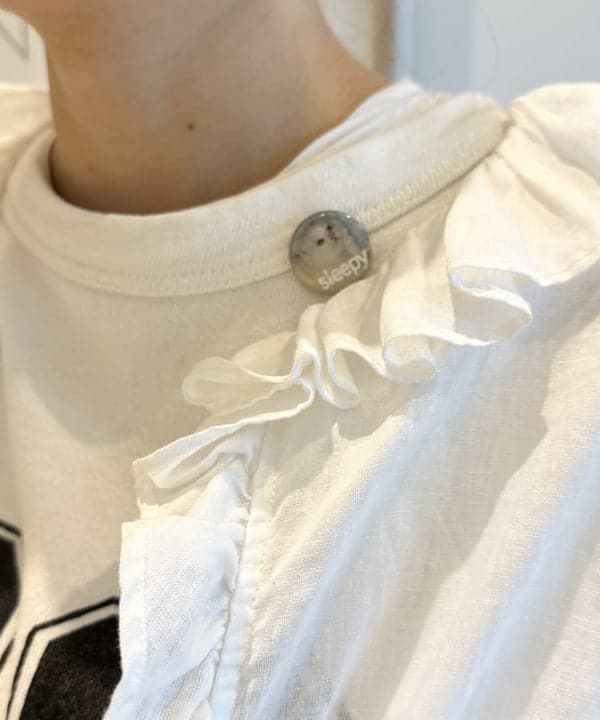 ナガオカ サキさんの「BEAMS WOMEN｜BEAMS BOY / コットン リネン フリル ギャザー ショートスリーブ」を使ったコーディネート