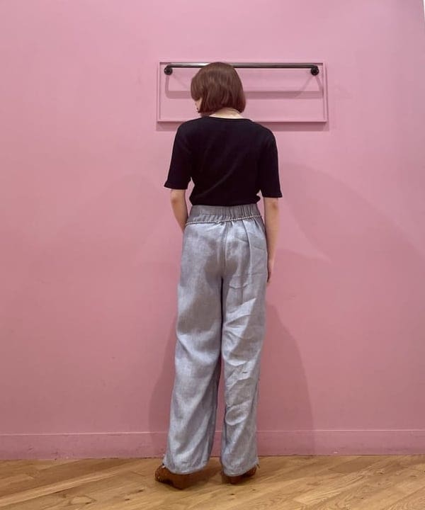 水野 萌香さんの「BEAMS WOMEN｜maturely /  Linen Blend Work Easy Pants」を使ったコーディネート