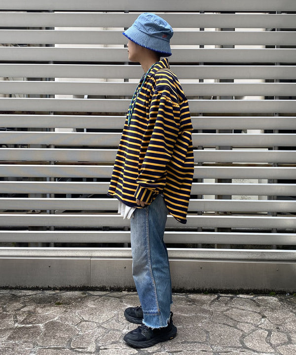 オカモト ミサキさんの「BEAMS WOMEN｜INFIELDER DESIGN × BEAMS BOY / 別注 テープ ハット」を使ったコーディネート