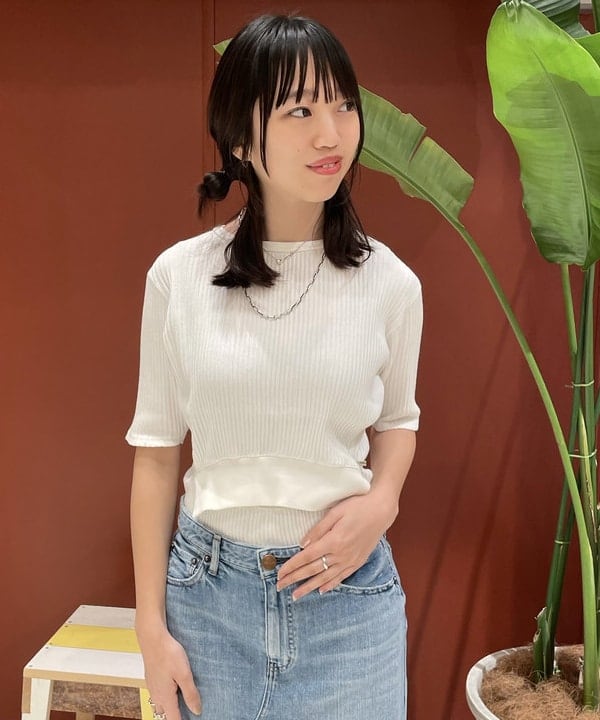 サカサイスズカさんの「BEAMS WOMEN｜maturely / Rib Gimmick Short Sleeves」を使ったコーディネート