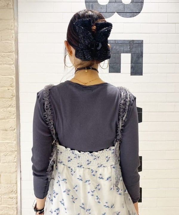 りかちょび/岸本梨佳さんの「BEAMS WOMEN｜BEAMS BOY / リブ クルー 7分袖 カットソー」を使ったコーディネート