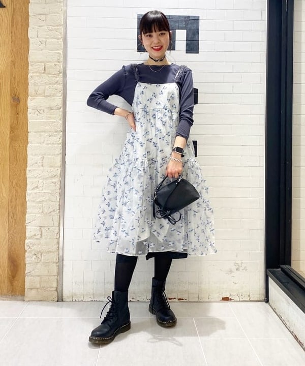 りかちょび/岸本梨佳さんの「BEAMS WOMEN｜BEAMS BOY / リブ クルー 7分袖 カットソー」を使ったコーディネート