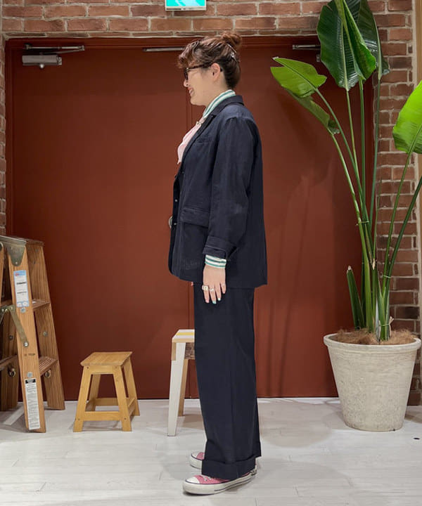 エノモト アミさんの「BEAMS WOMEN｜BEAMS BOY / ポリエステル レーヨン リネン 3ボタン ジャケット」を使ったコーディネート