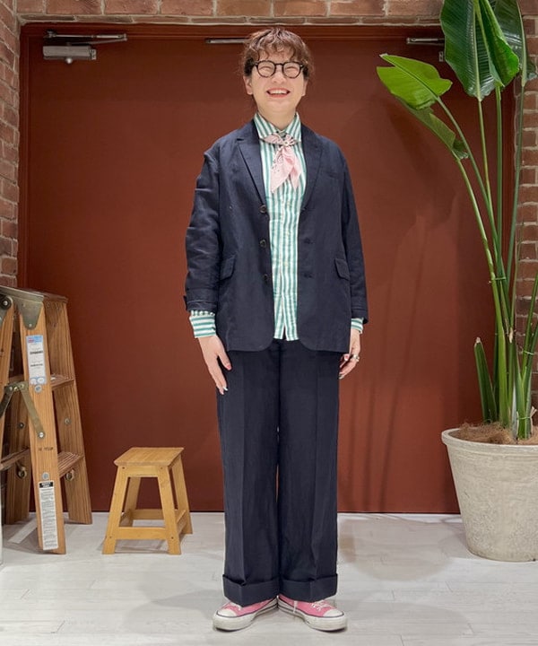 エノモト アミさんの「BEAMS WOMEN｜BEAMS BOY / ポリエステル レーヨン リネン 3ボタン ジャケット」を使ったコーディネート